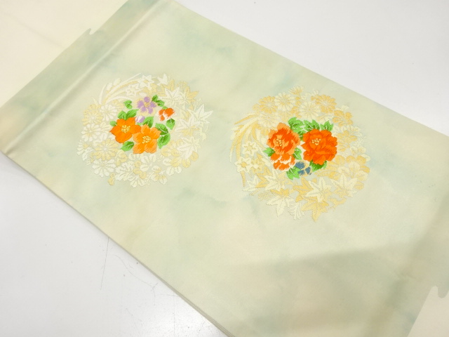 花丸文様織り出し　名古屋帯